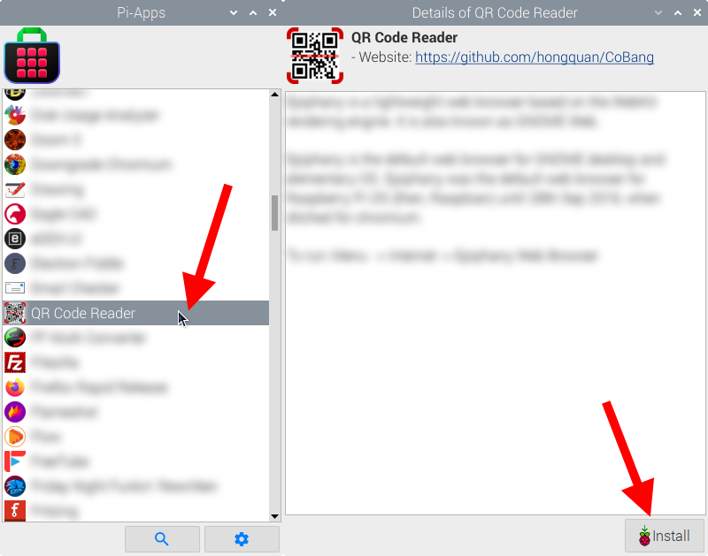 Install QR Code Reader on Raspberry Pi | Pi-Apps